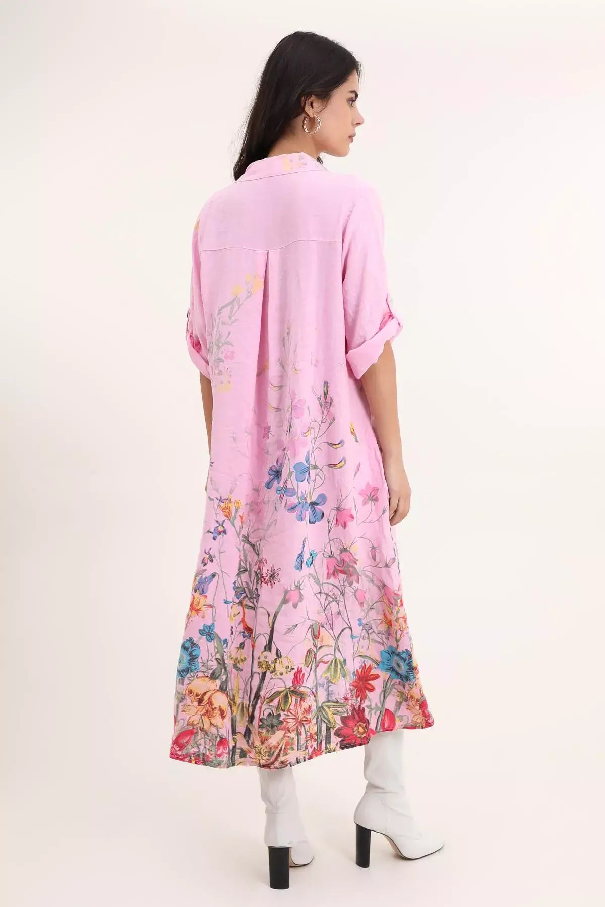 RESTOCK SOON - Floral Linen Button Up Dress