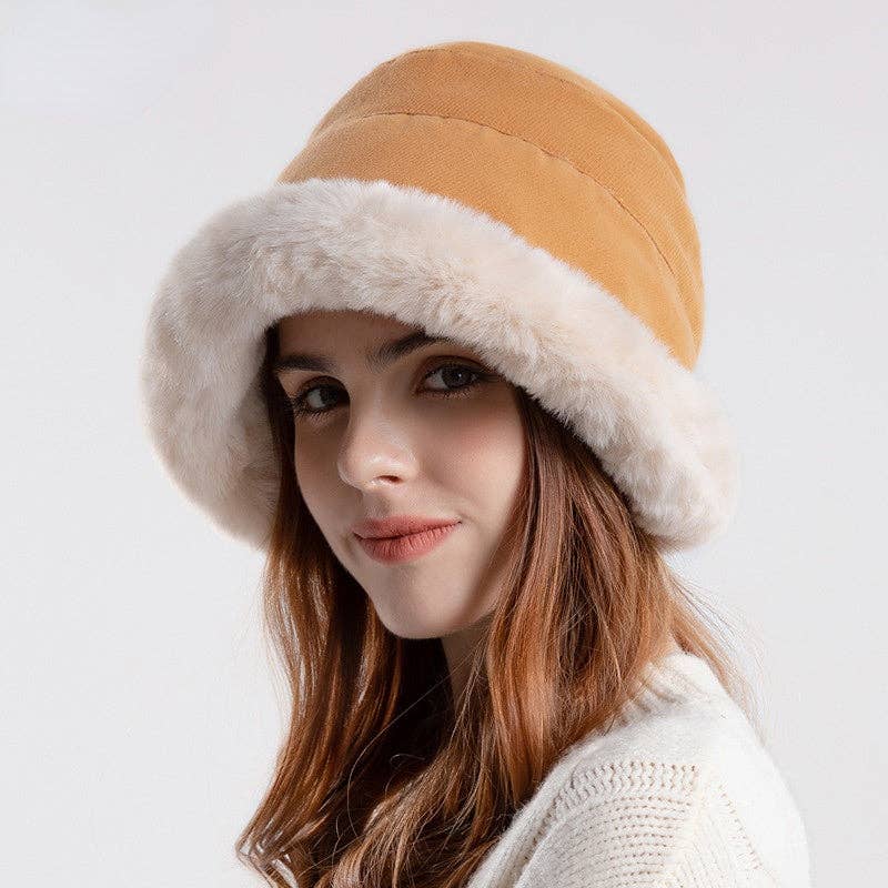 Winter Furry Bucket Hat CAMEL