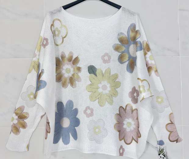 RESTOCK SOON Floral Daisy Round Knit Top