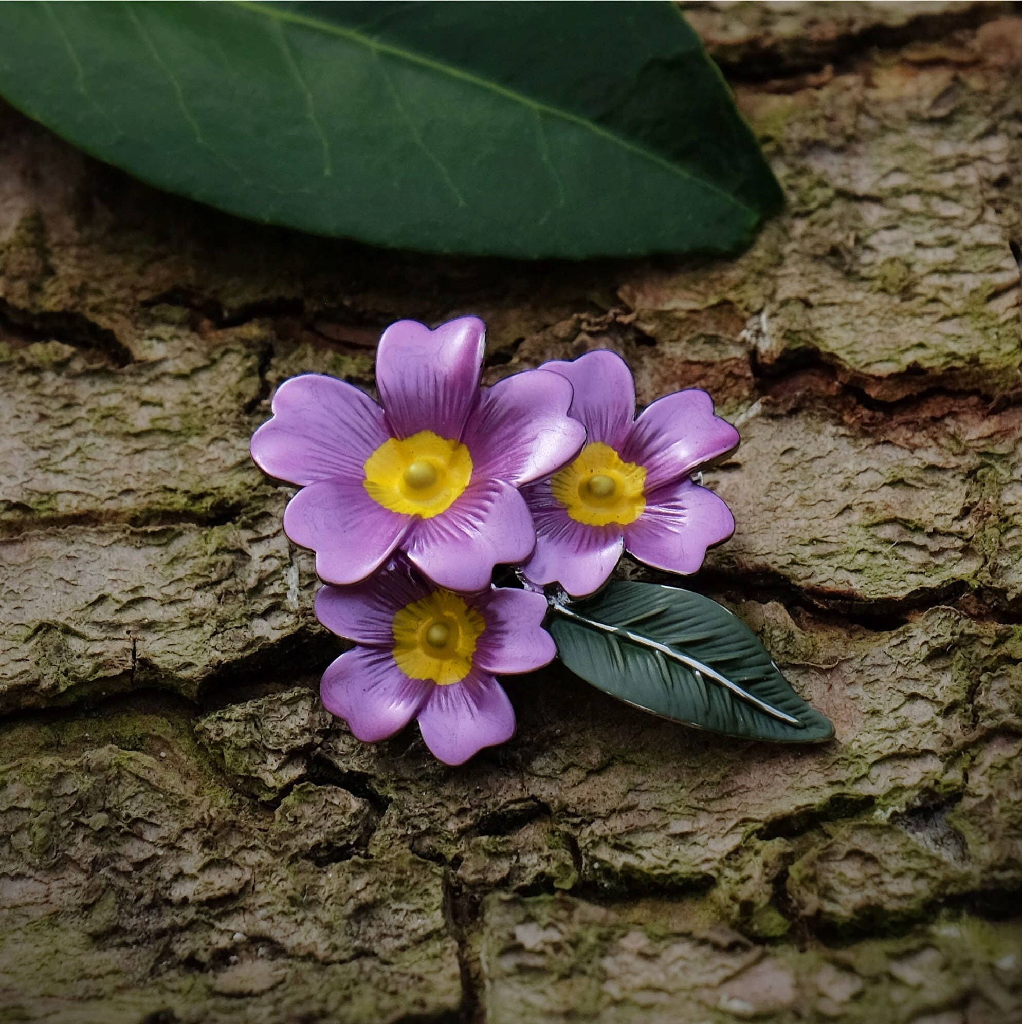 Primrose Pink Flower Brooch