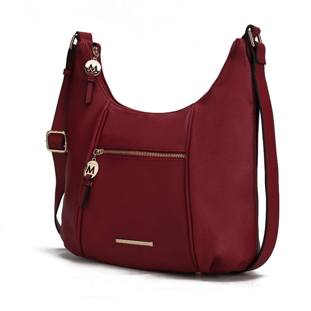 MKC Vegan Leather Shoulder Handbag GRAY