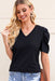 Puff Sleeve V-Neck T-Shirt