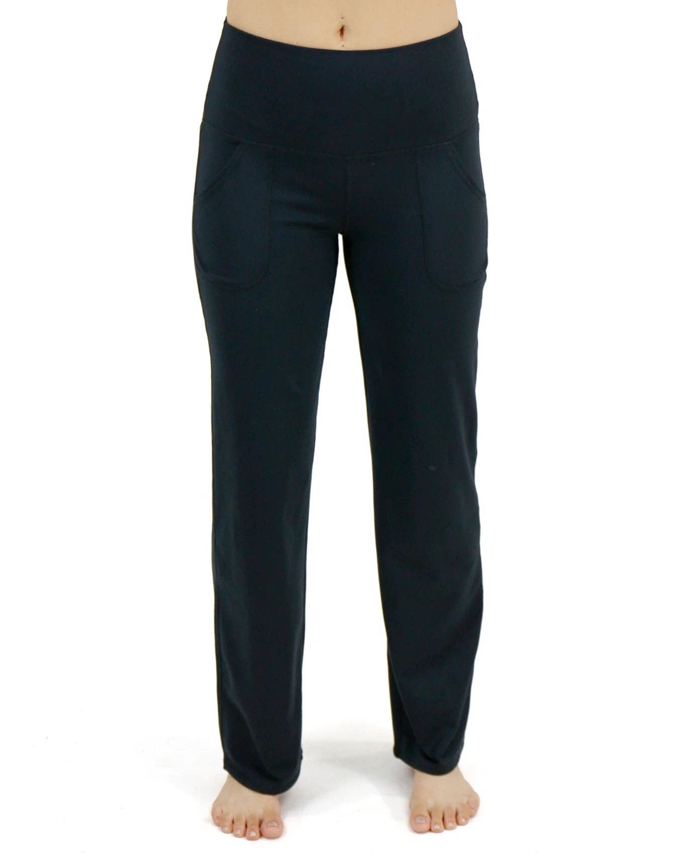 Fleece Lined Straight Leg Lounge Pants BLACK