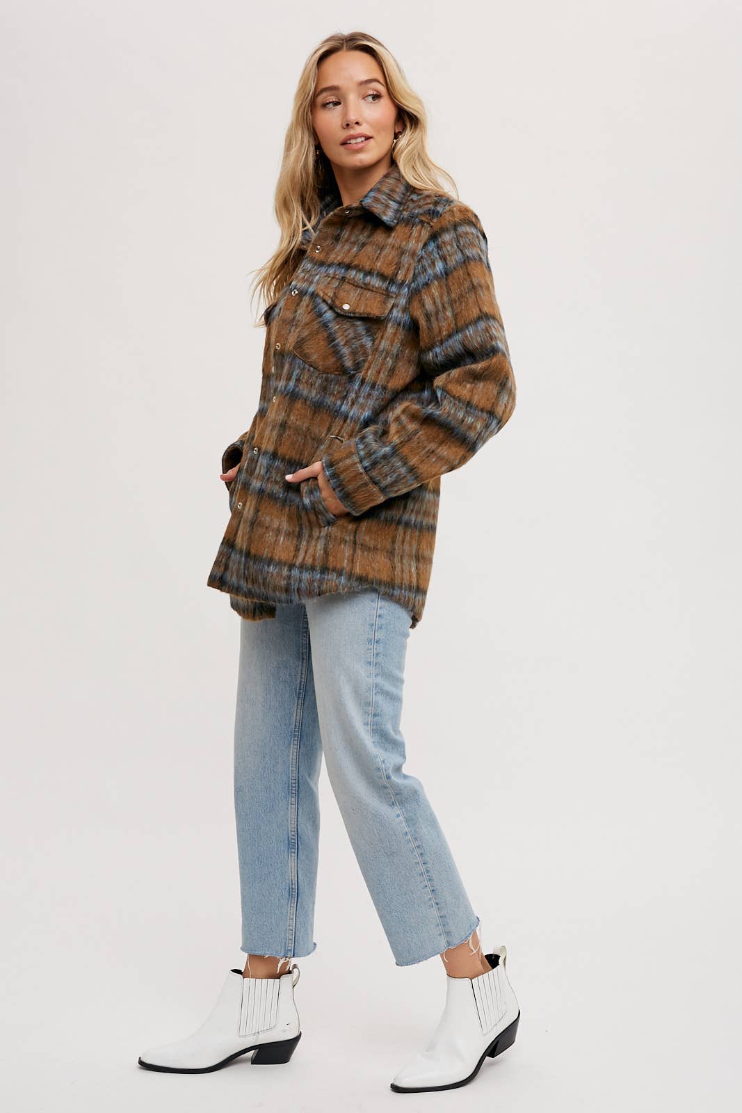 Brushed Flannel Plaid Shacket