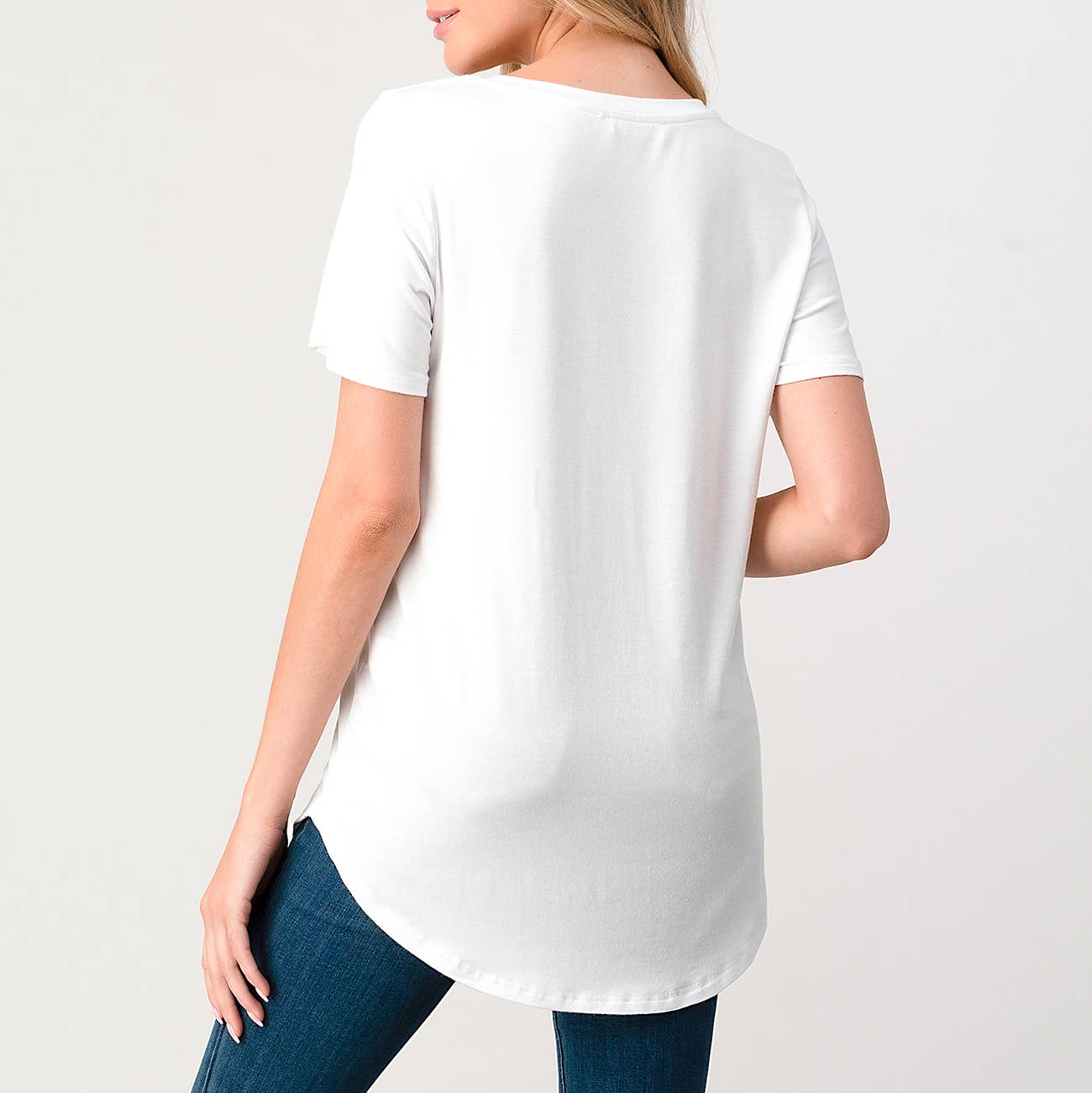 Modal V-neck T-Shirt WHITE