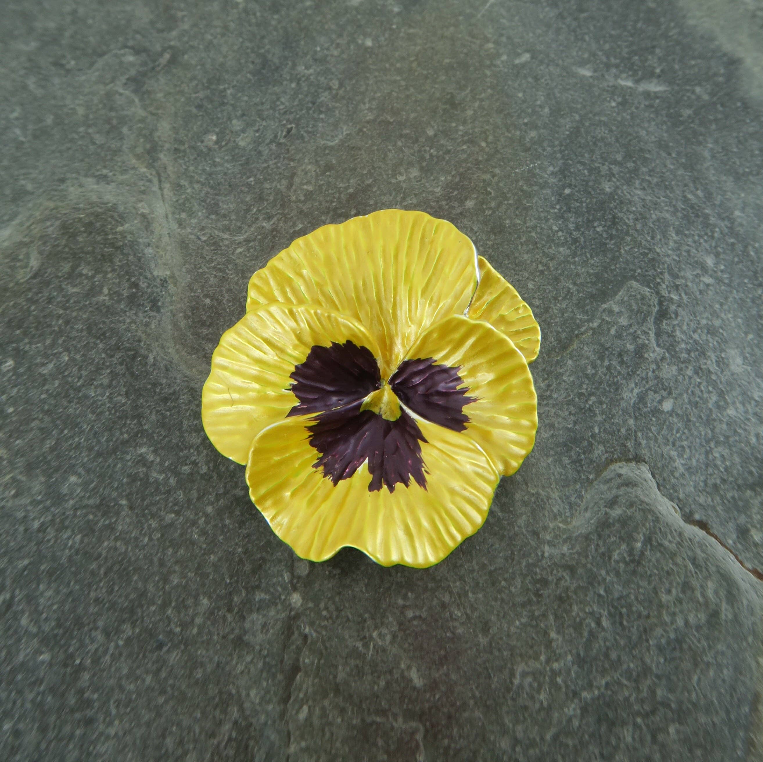 Pansy Yellow Flower Brooch