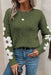 Floral Sleeve Pullover Sweater