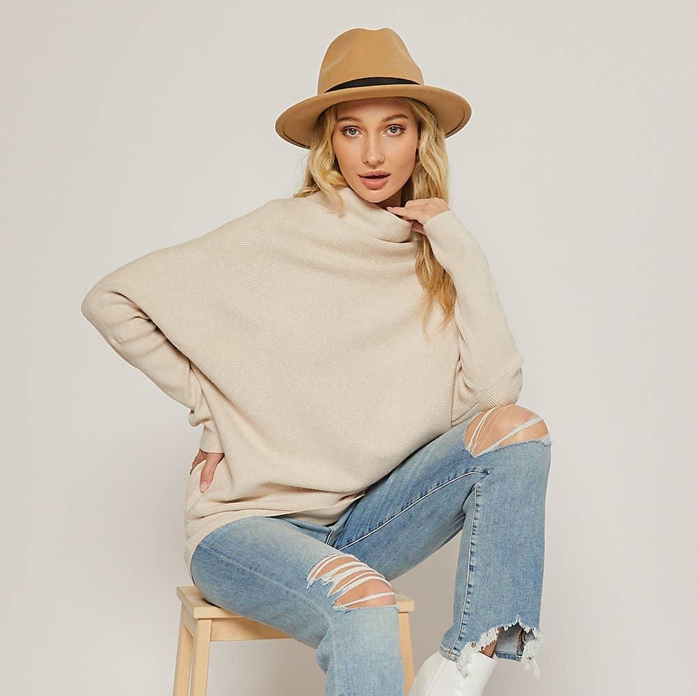 Slouch Neck Dolman Sleeve Sweater