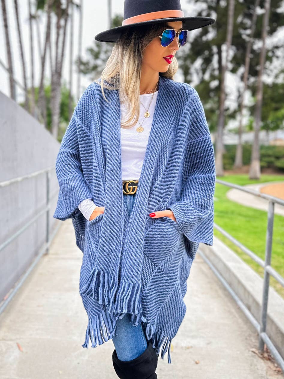 Chevron Knit Ruana Cardigan