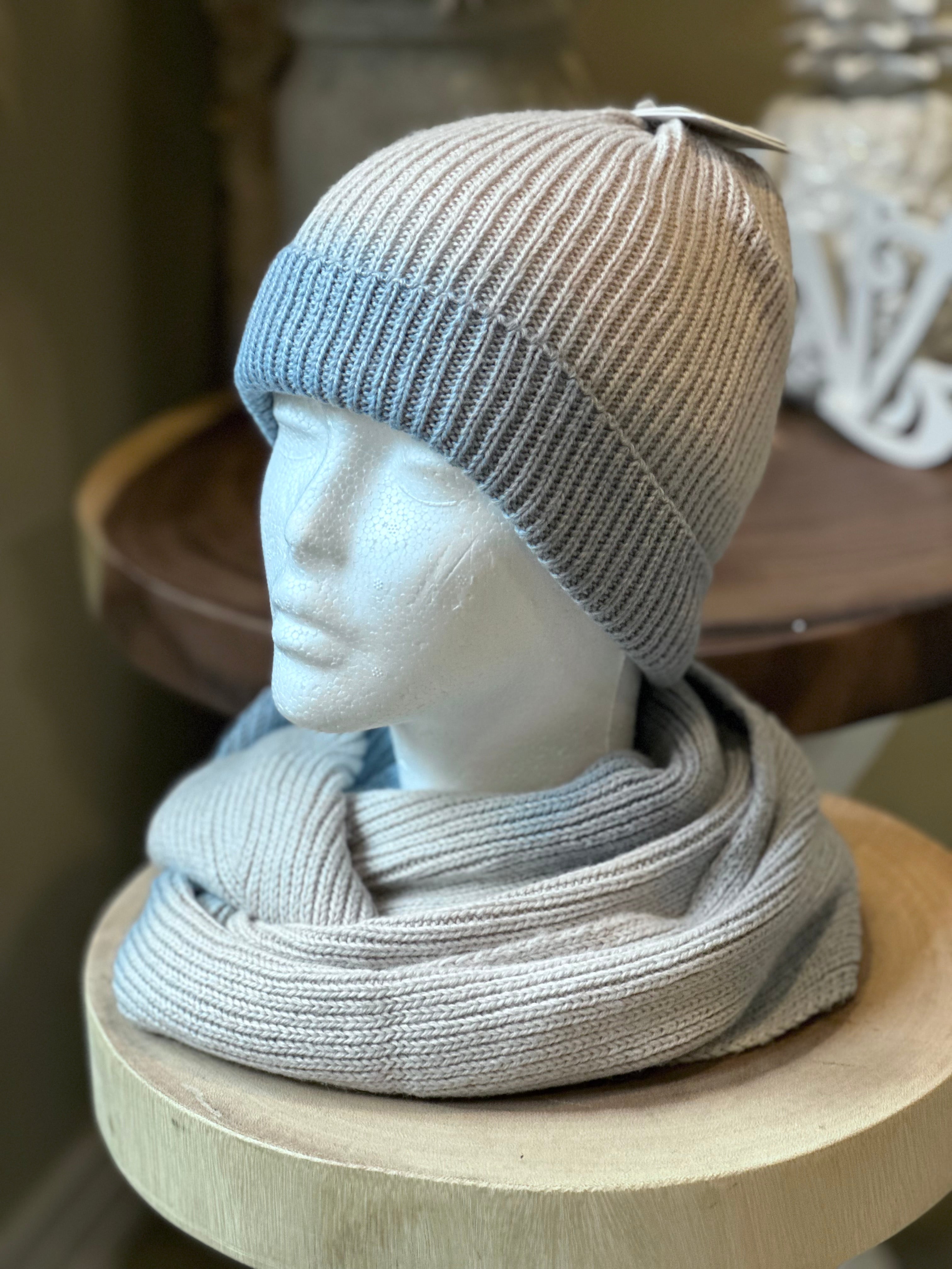 Beanie & Scarf Bundle LEMON - BLUE OMBRE