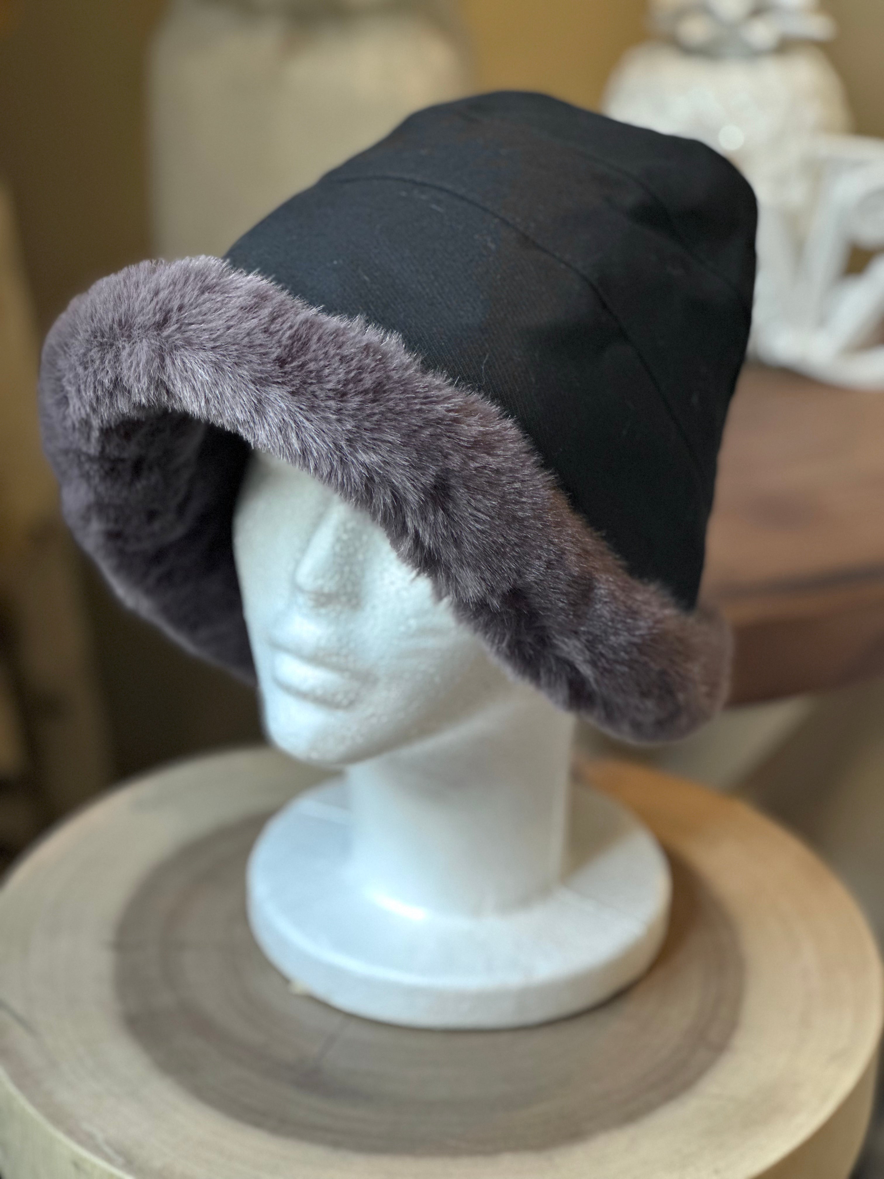 Winter Furry Bucket Hat BLACK