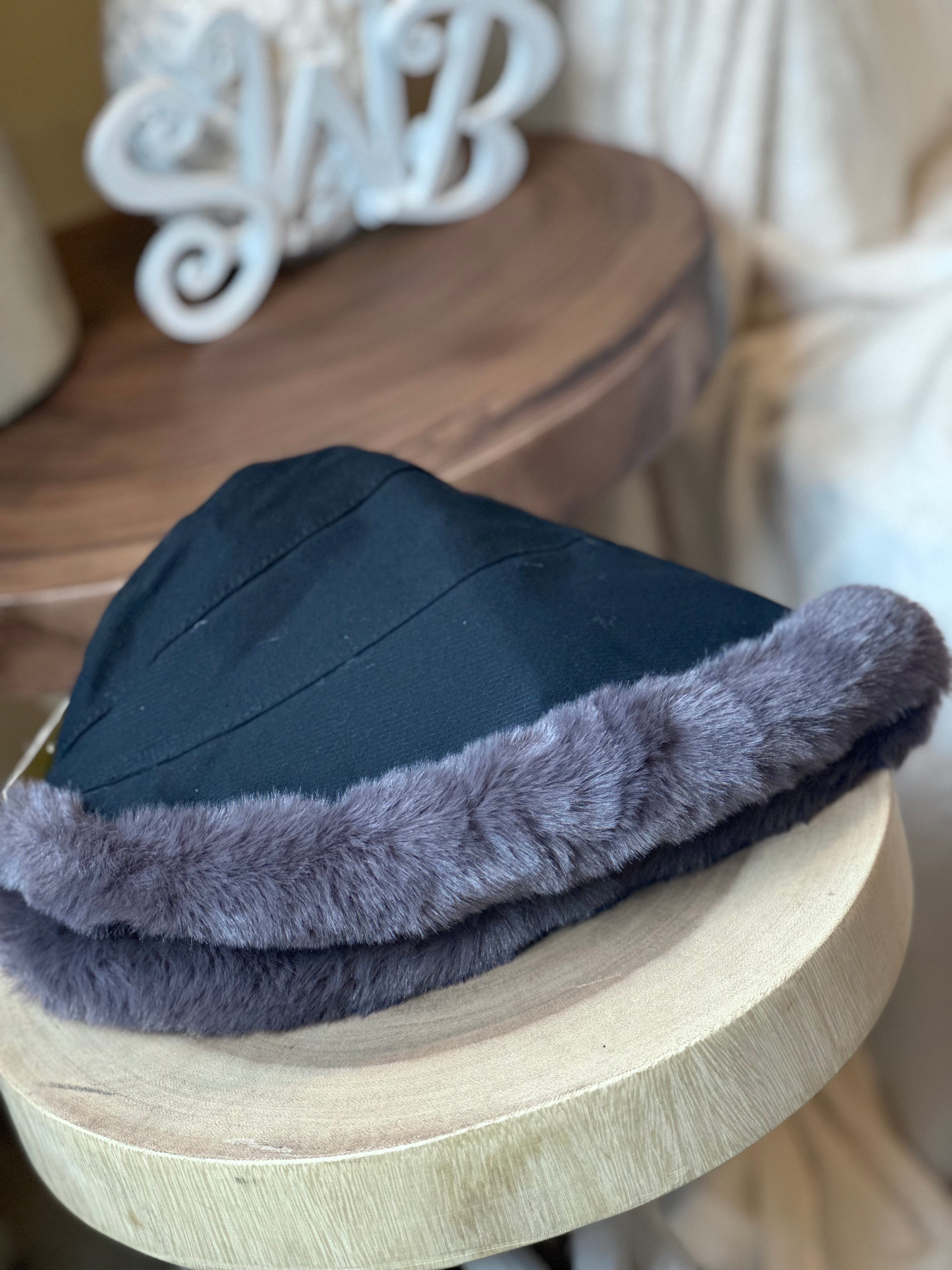 Winter Furry Bucket Hat BLACK