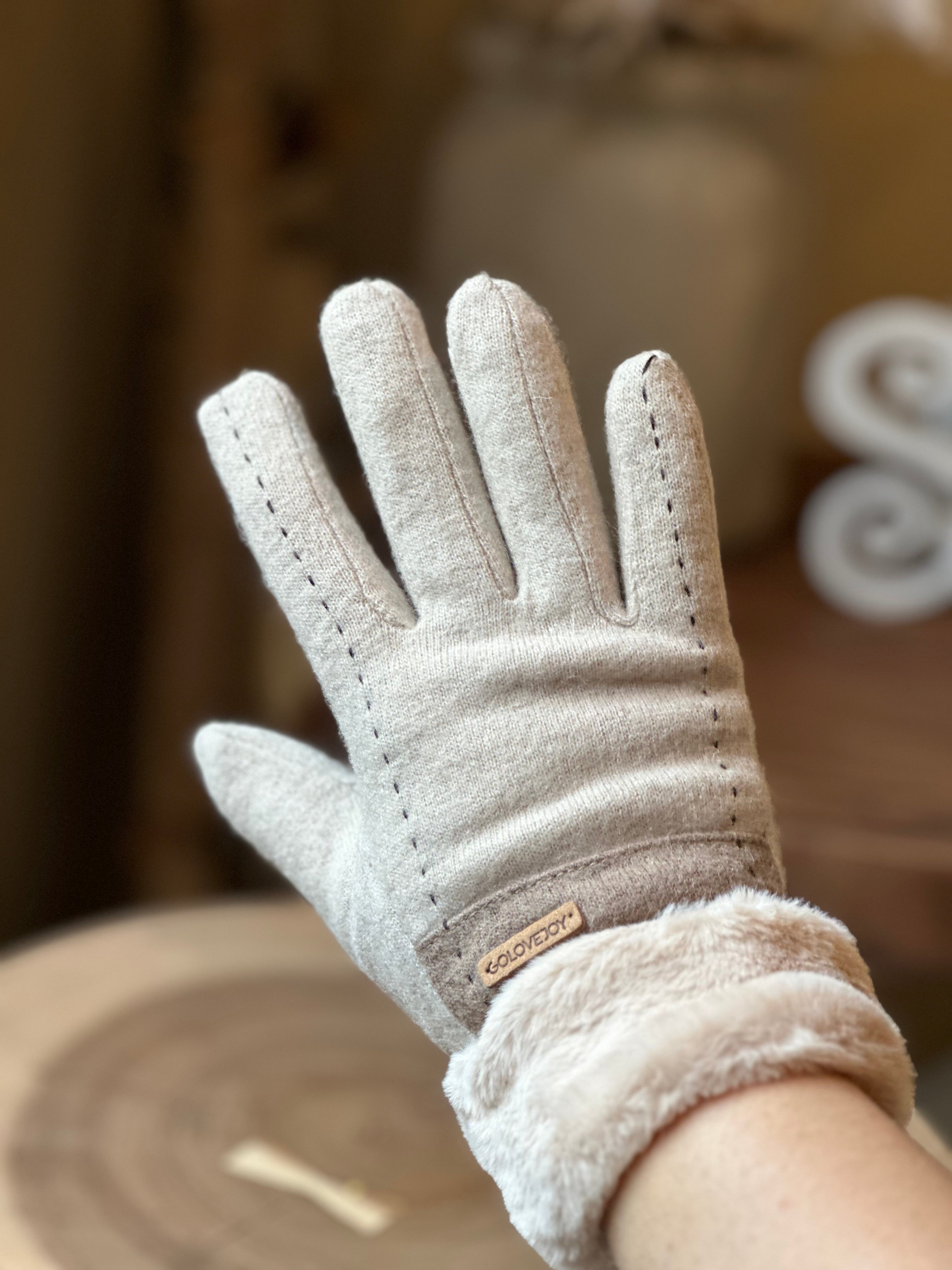 Windproof Wool Blending Gloves BEIGE