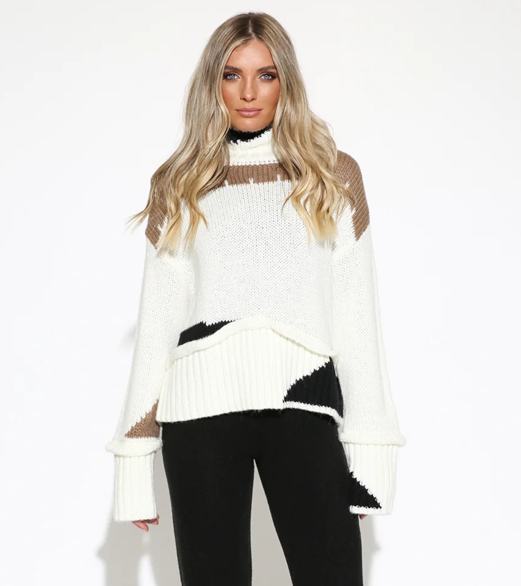 Helena Knit Colour Block Sweater
