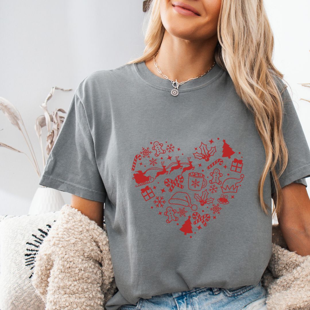 Holiday Heart Unisex garment-dyed heavyweight t-shirt