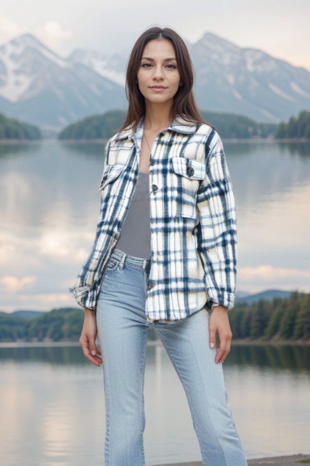 Plaid Brushed Flannel Shacket