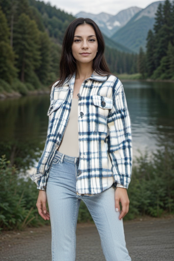 Plaid Brushed Flannel Shacket