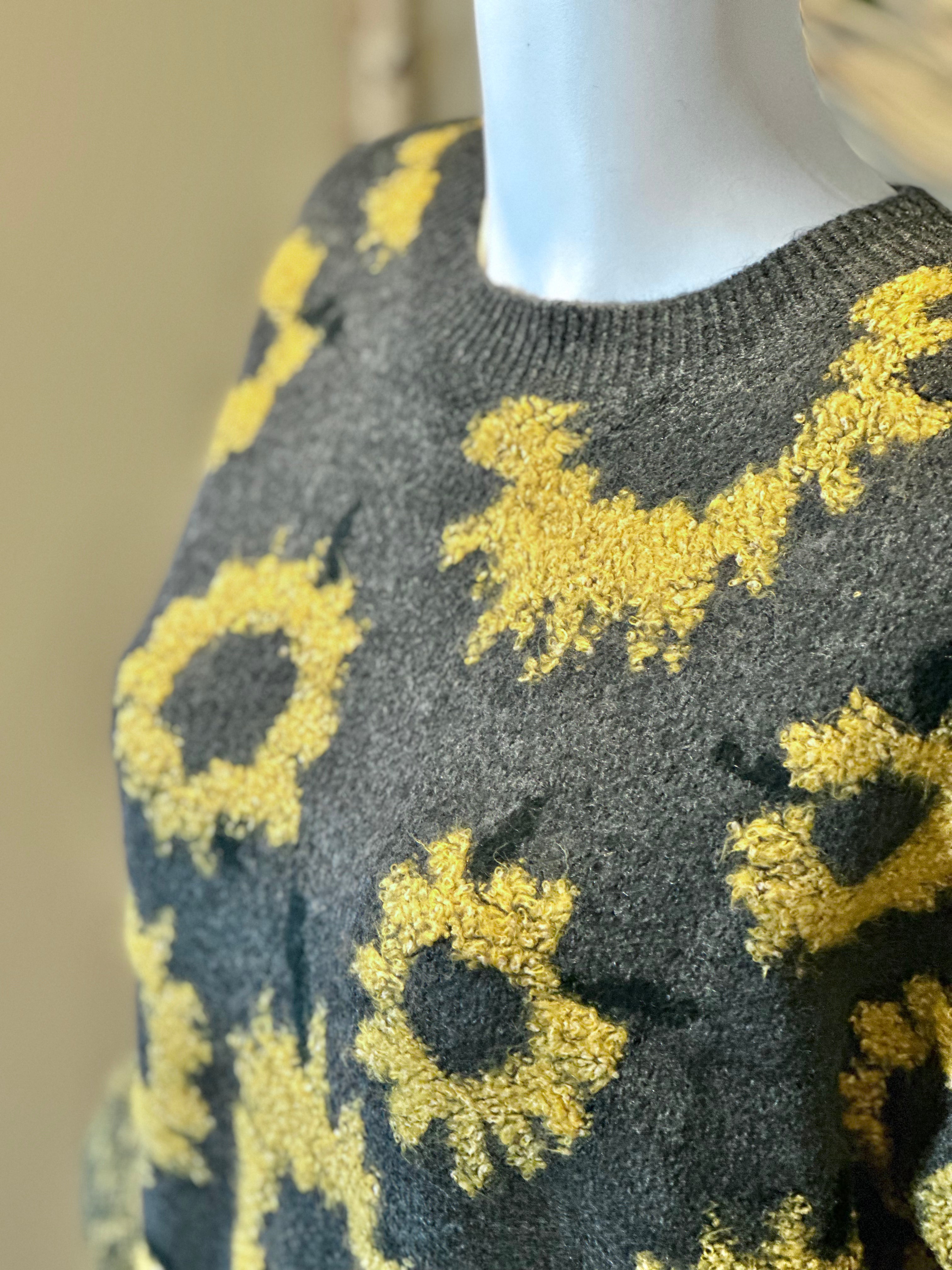 Knit Pullover Sunflower Sweater