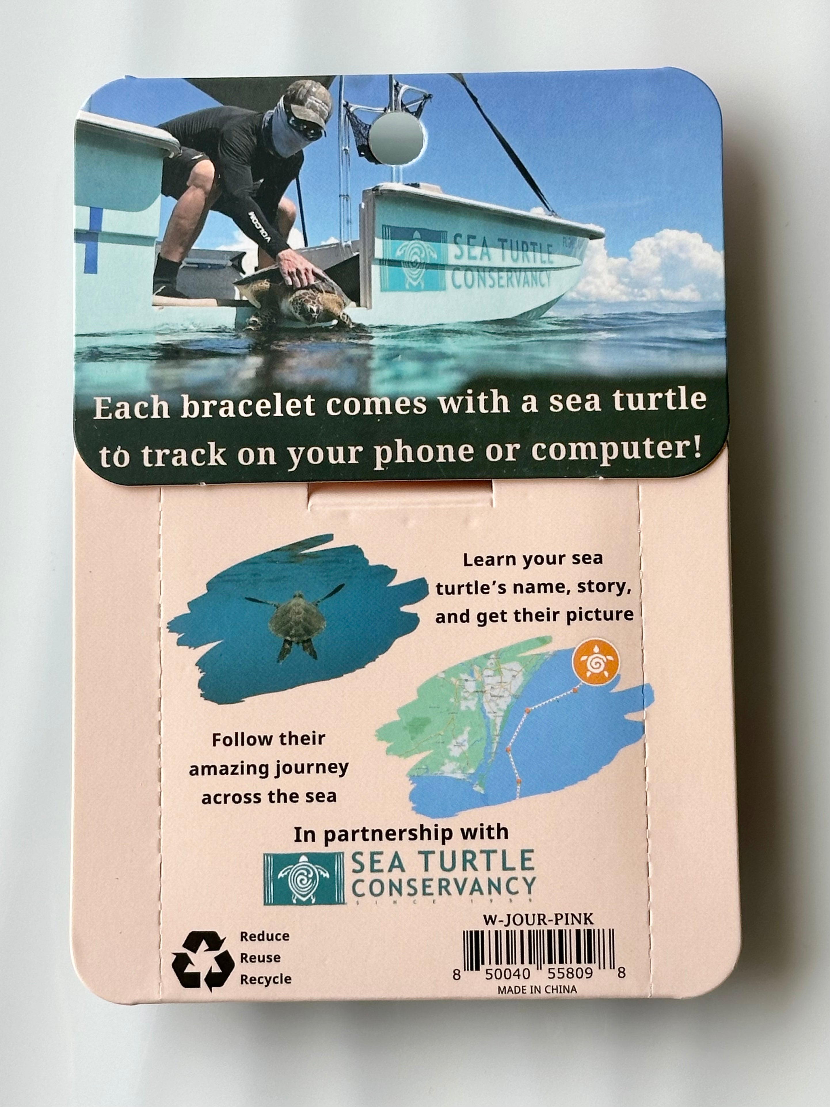 Turtle Tracker Bracelet JOURNEY-Coral Reef Pink