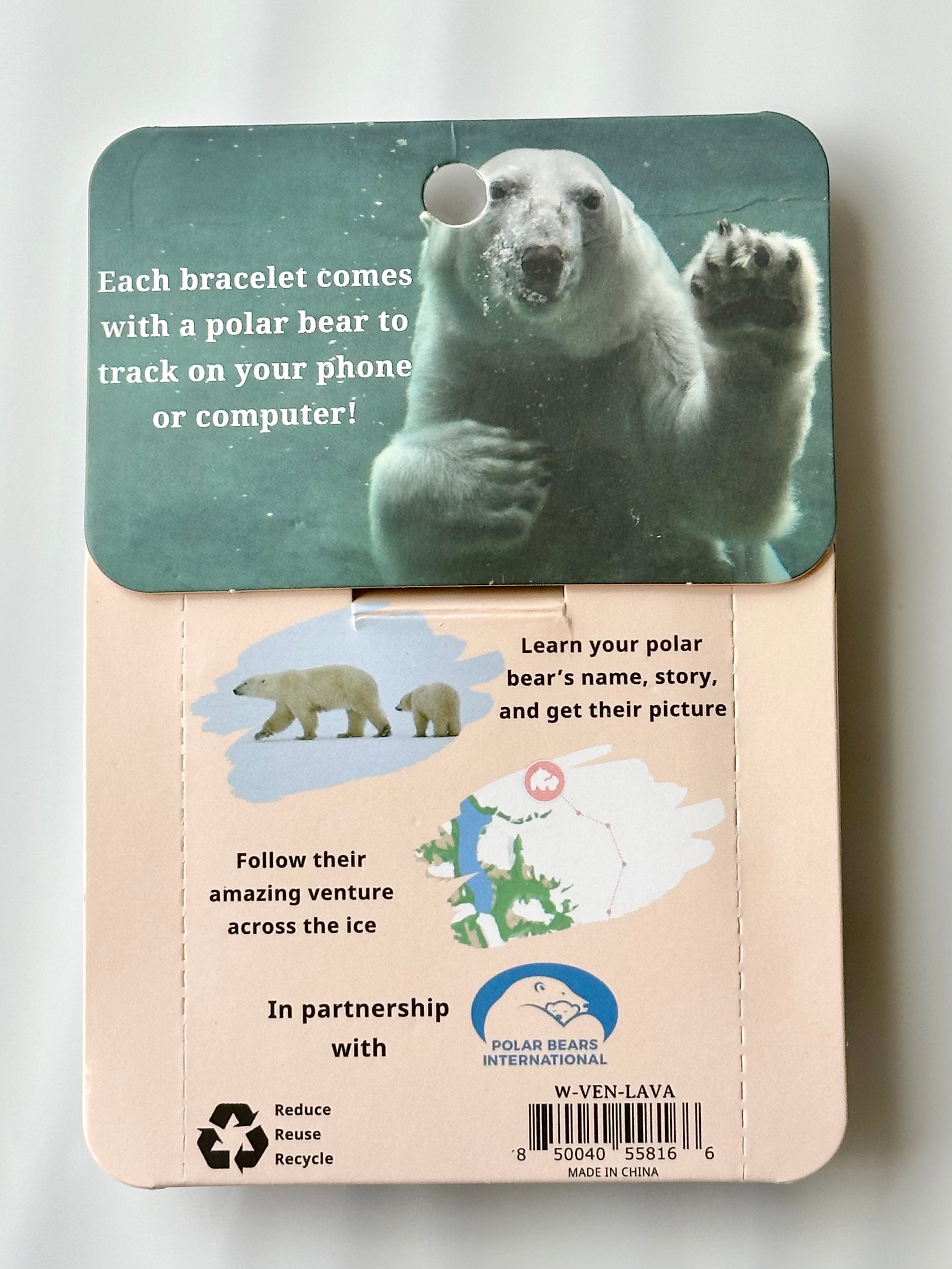 Polar Bear Tracker Bracelet VENTURE-Lava Stone