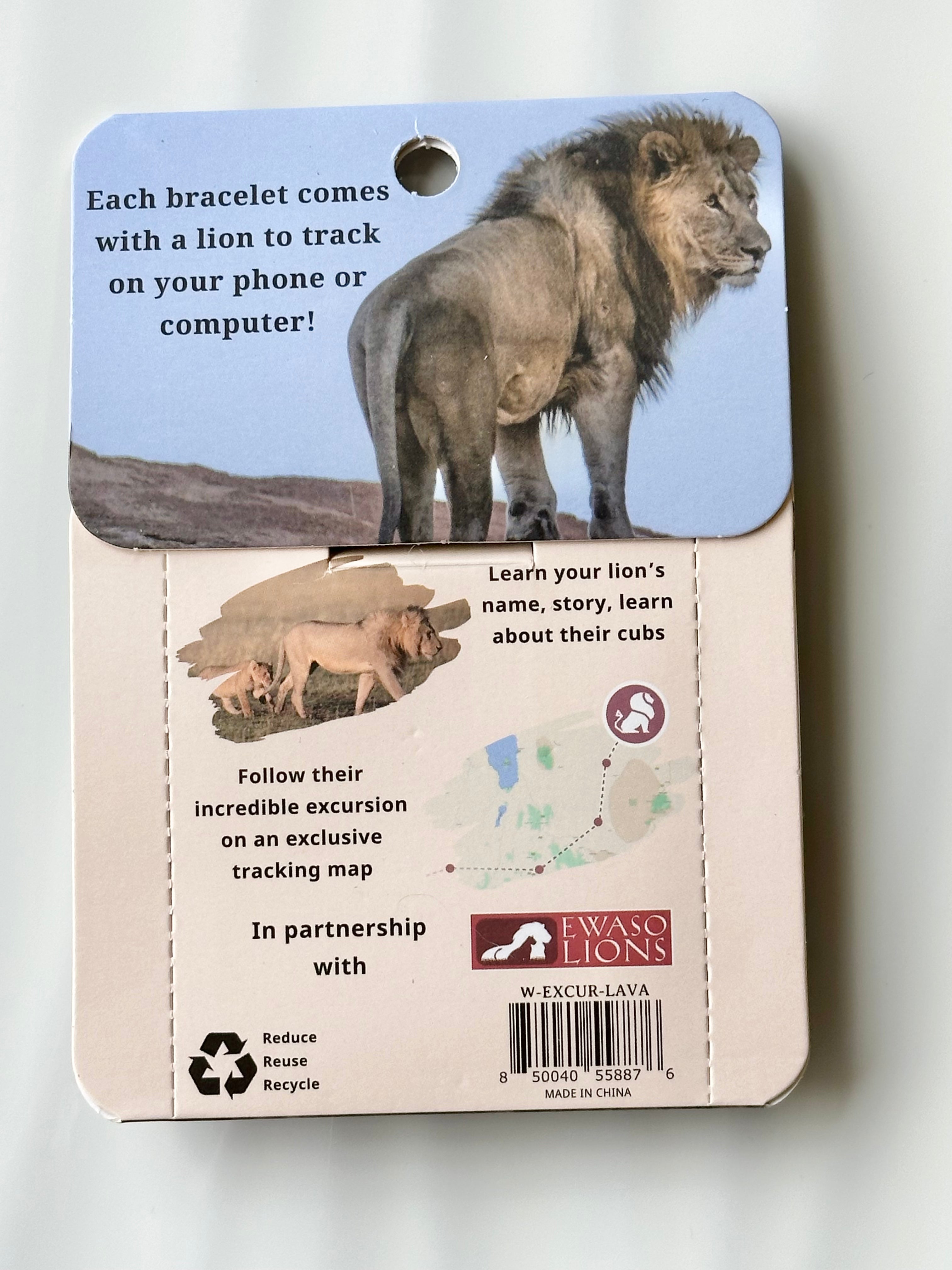 Lion Tracker Bracelet EXCURSION-Lava Stone