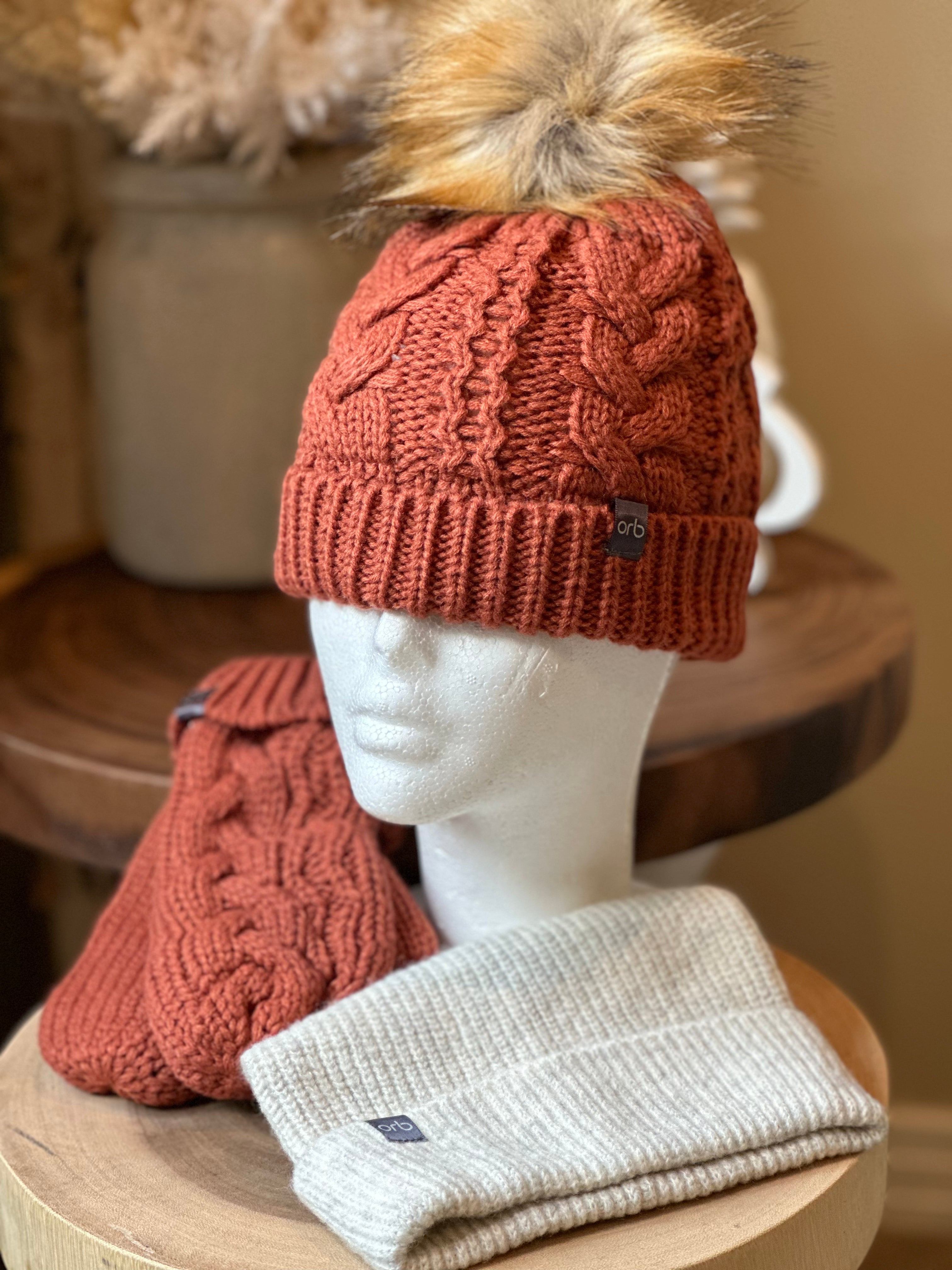 Mitten, Beanie & Toque Bundle ORB - Rust & Beige