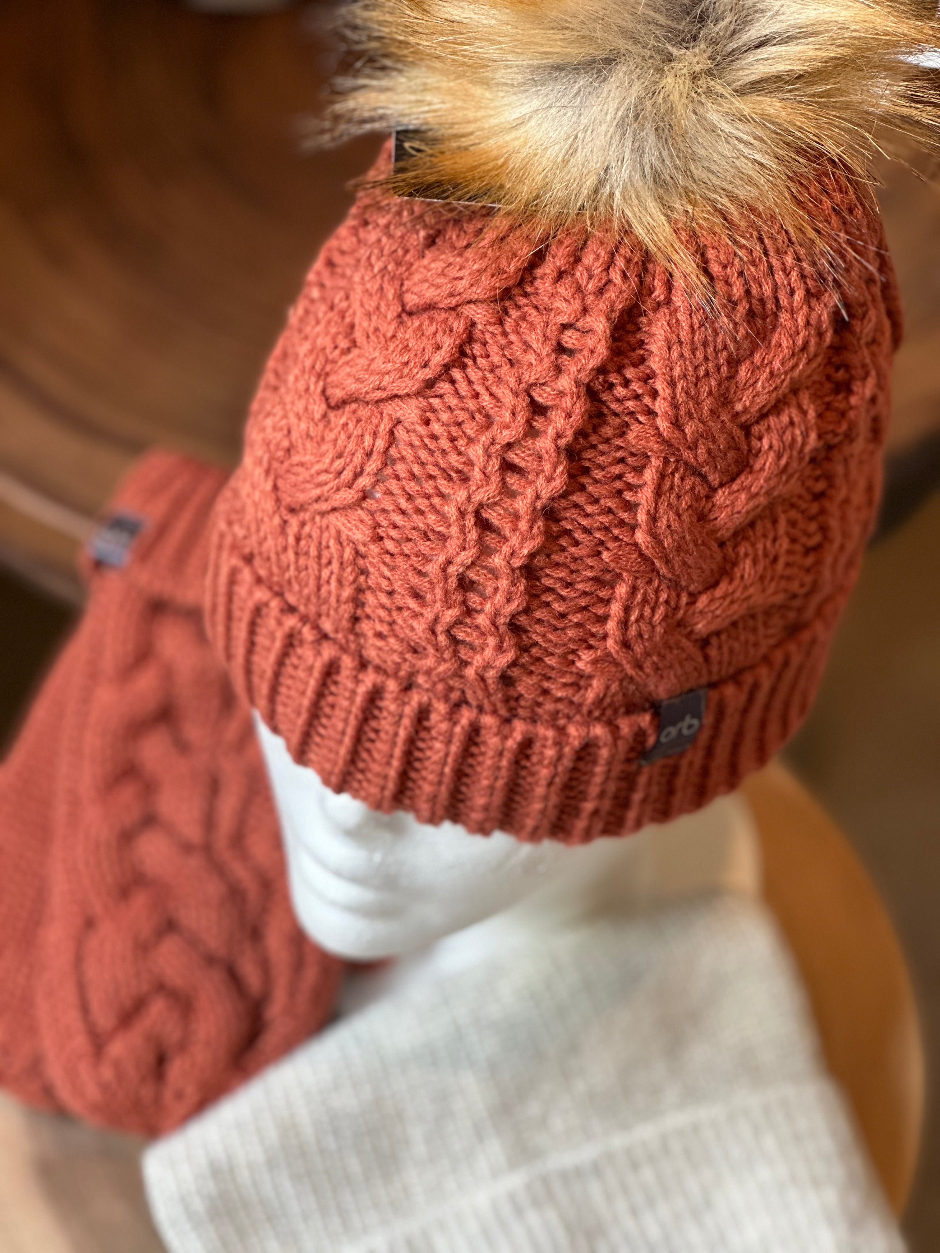 Mitten, Beanie & Toque Bundle ORB - Rust & Beige