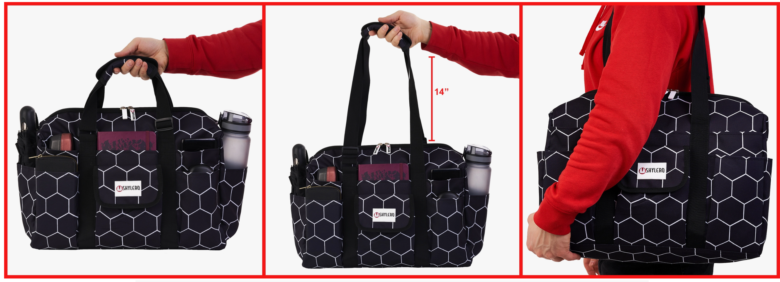 NurseTeacher Bag Tote|Waterproof (IP64) |Black Bee Hive