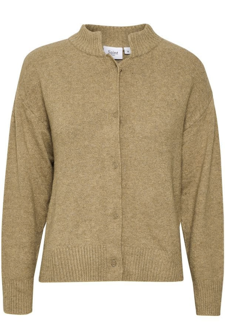 Button Up Knit Cardigan CAMEL