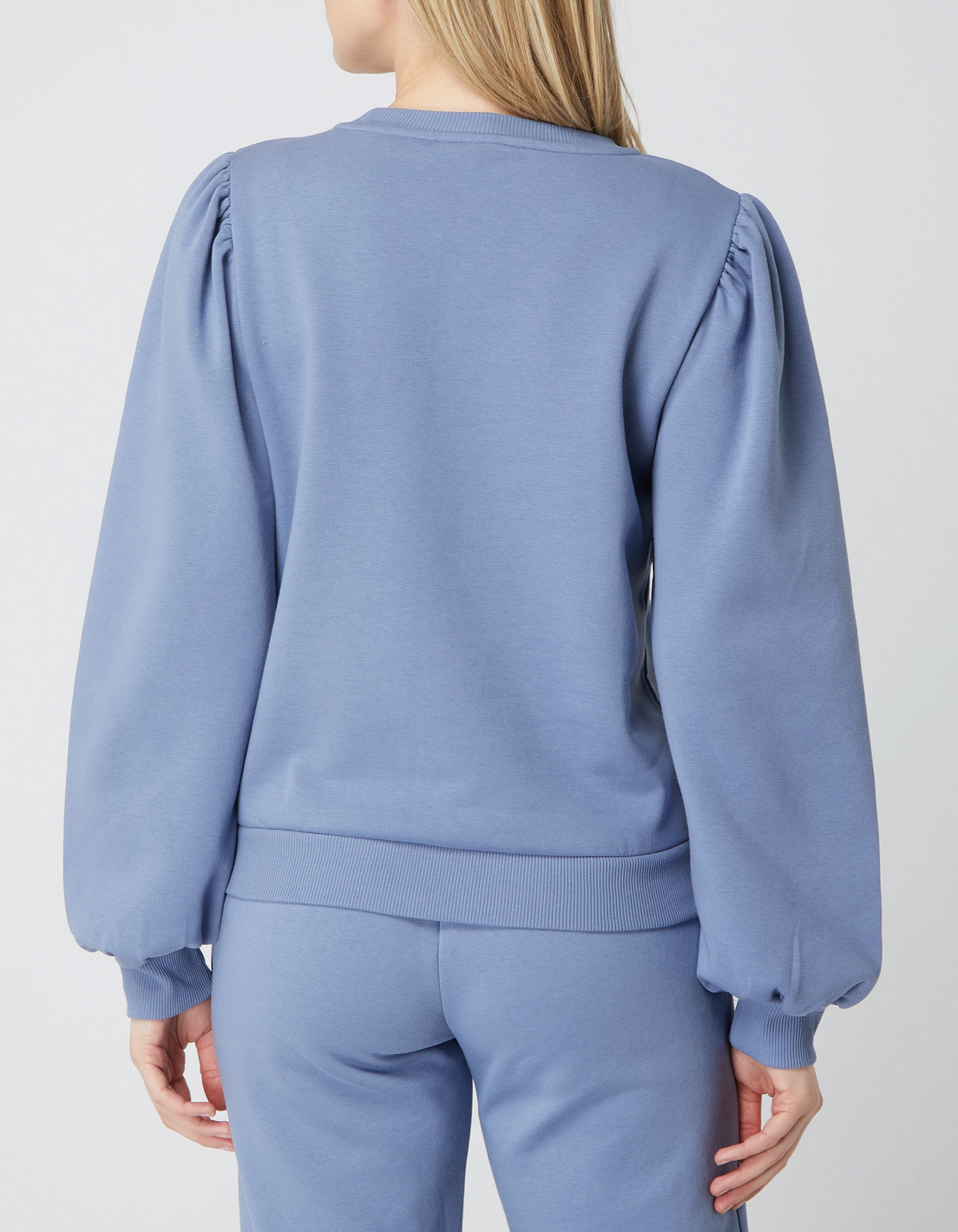 Dita Ruffle Shoulder Pullover Sweatshirt BLUE