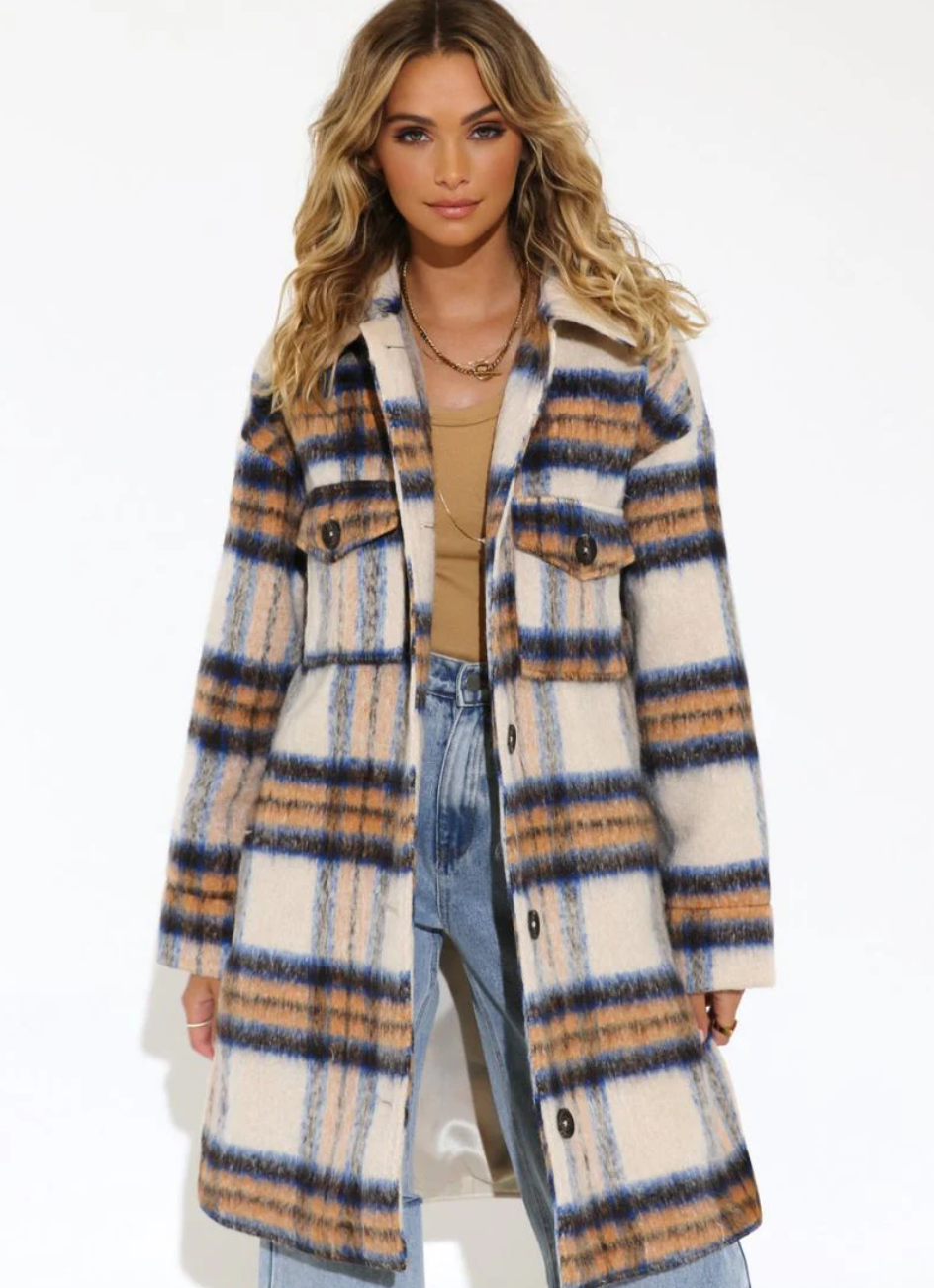 Long Plaid Shacket