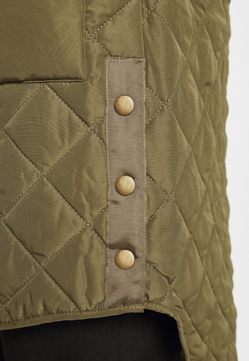 CUDonia Quilted Snap Up Long Vest