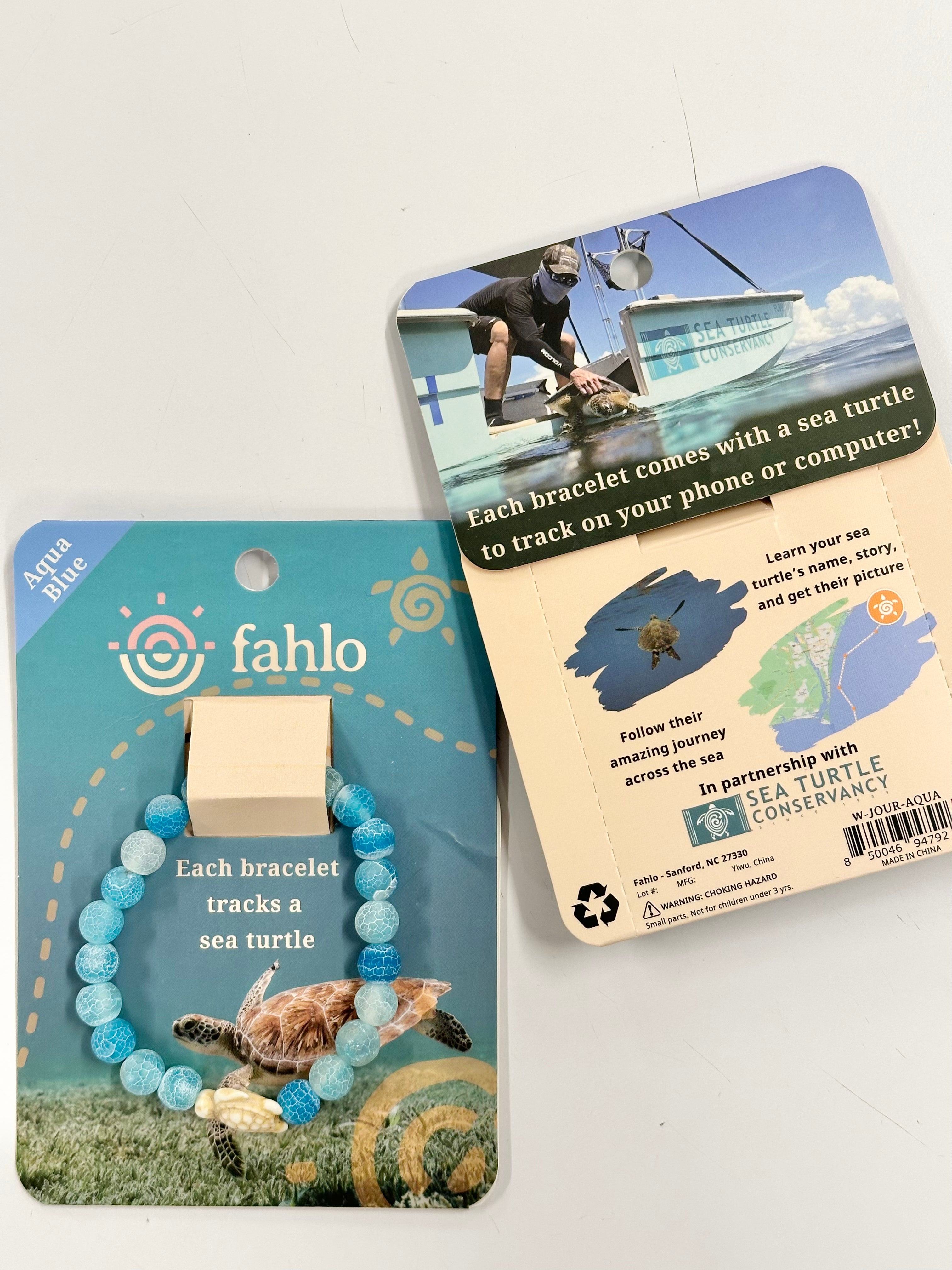 Turtle Tracker Bracelet JOURNEY-Aqua Blue