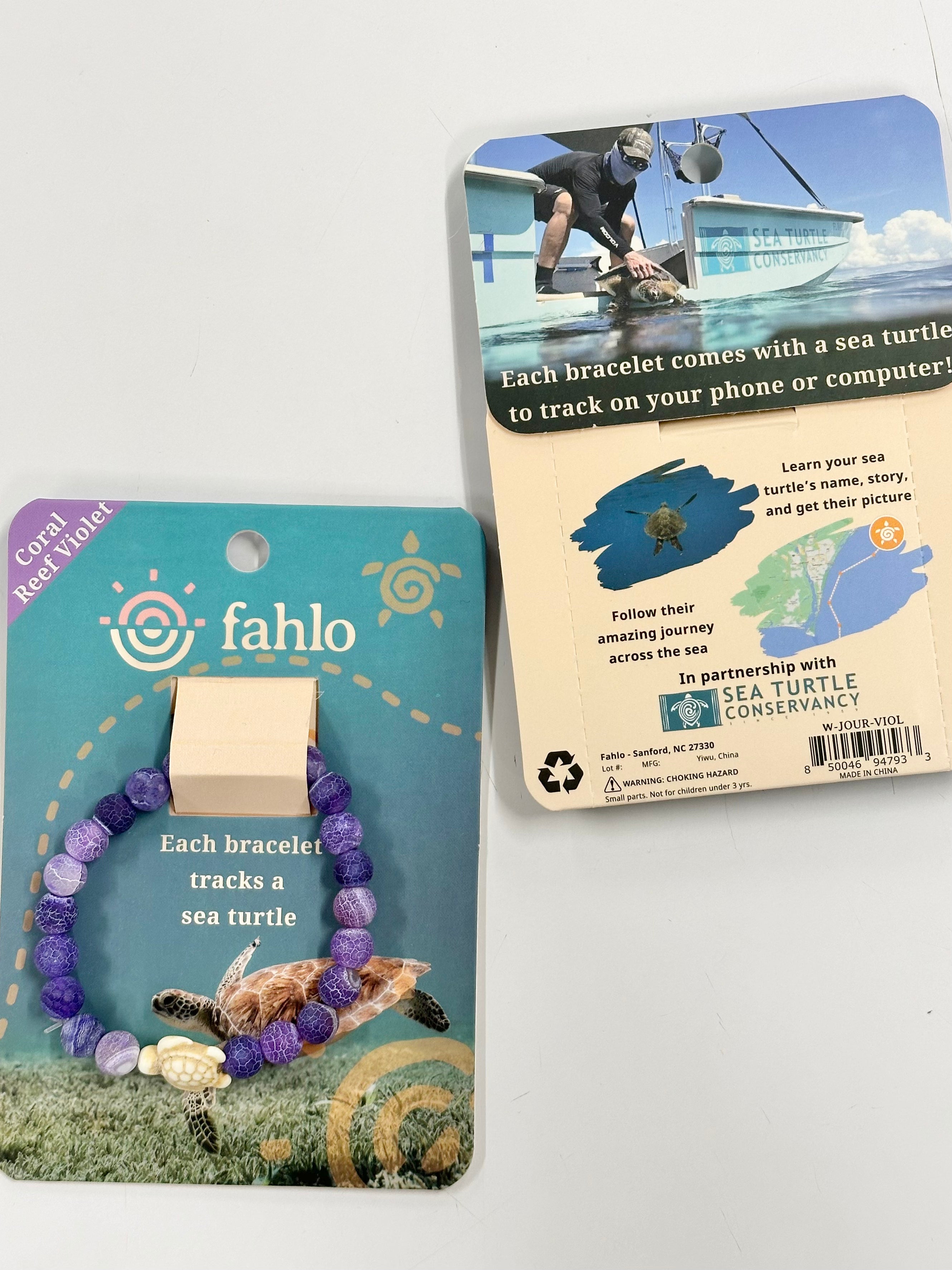 Turtle Tracker Bracelet JOURNEY-Coral Reef Violet