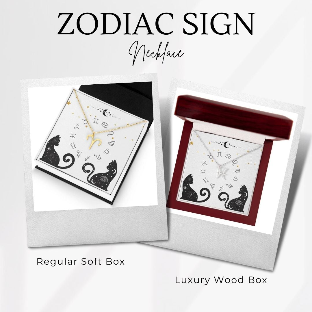 Celestial Cats Zodiac Sign Necklace