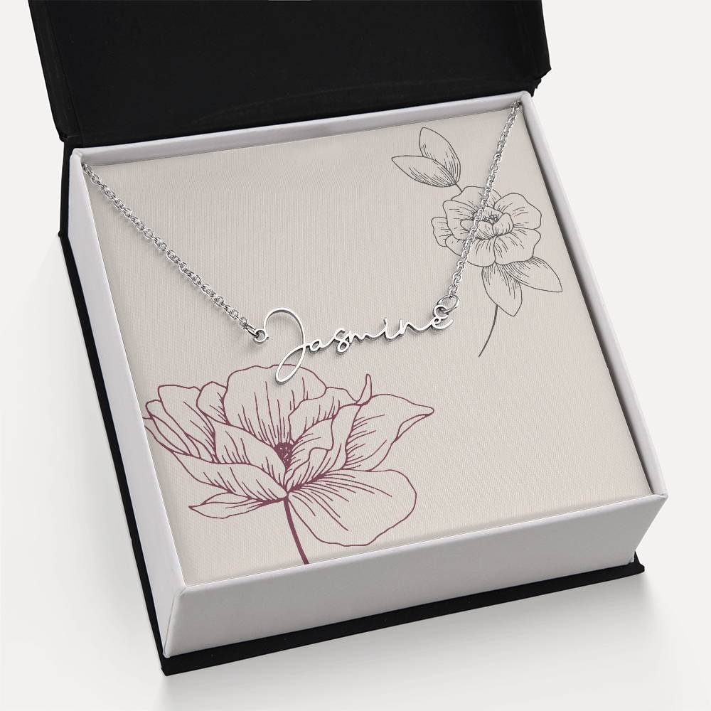 Personalized Name Necklace - Floral