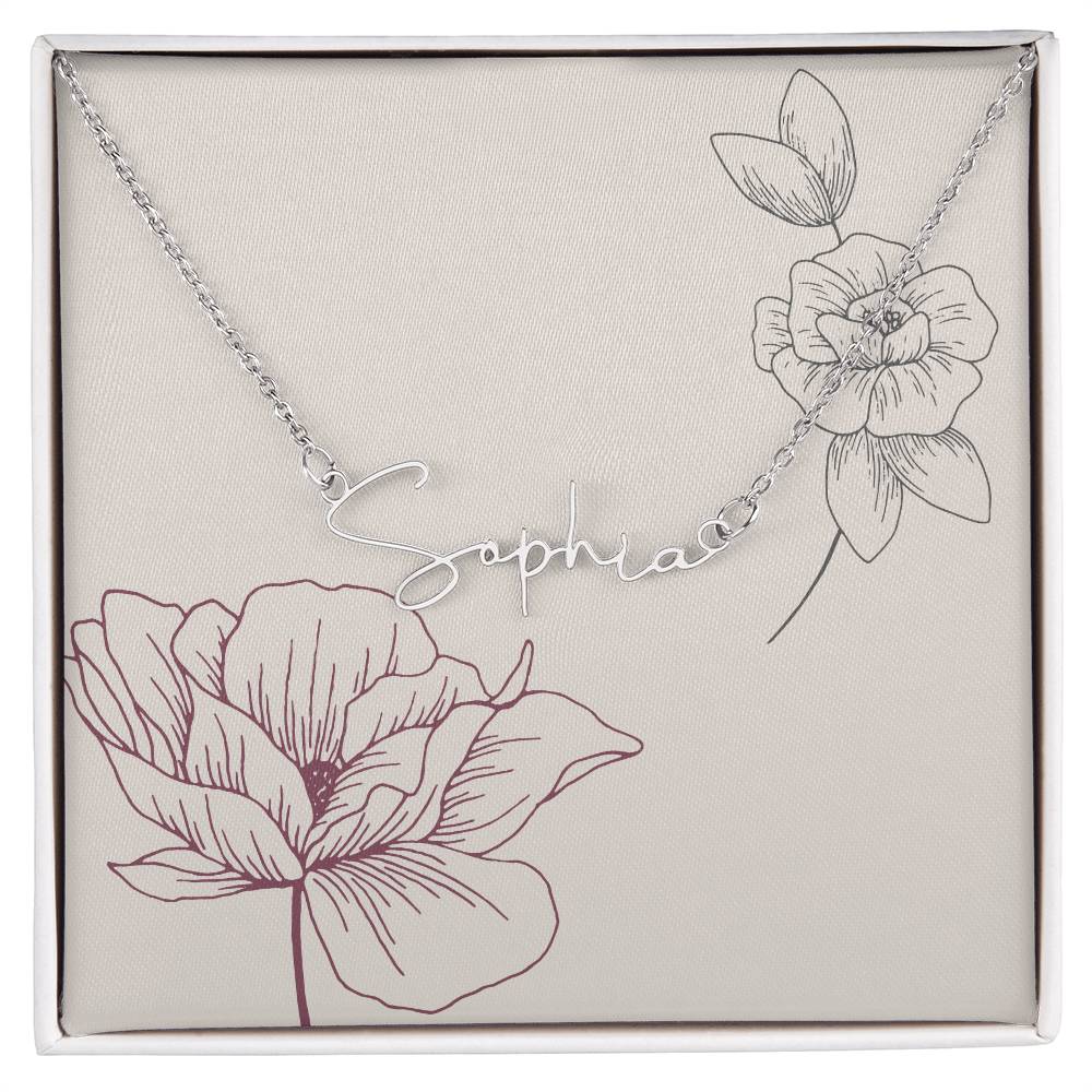 Personalized Name Necklace - Floral