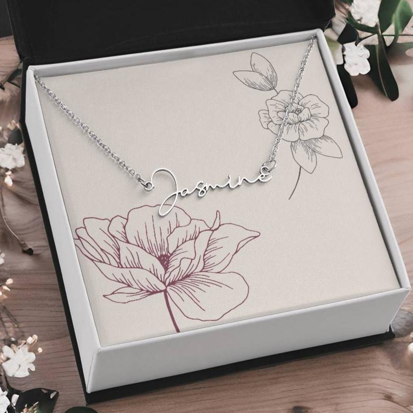 Personalized Name Necklace - Floral