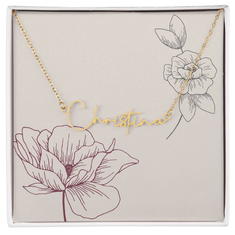 Personalized Name Necklace - Floral