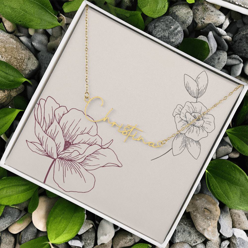 Personalized Name Necklace - Floral