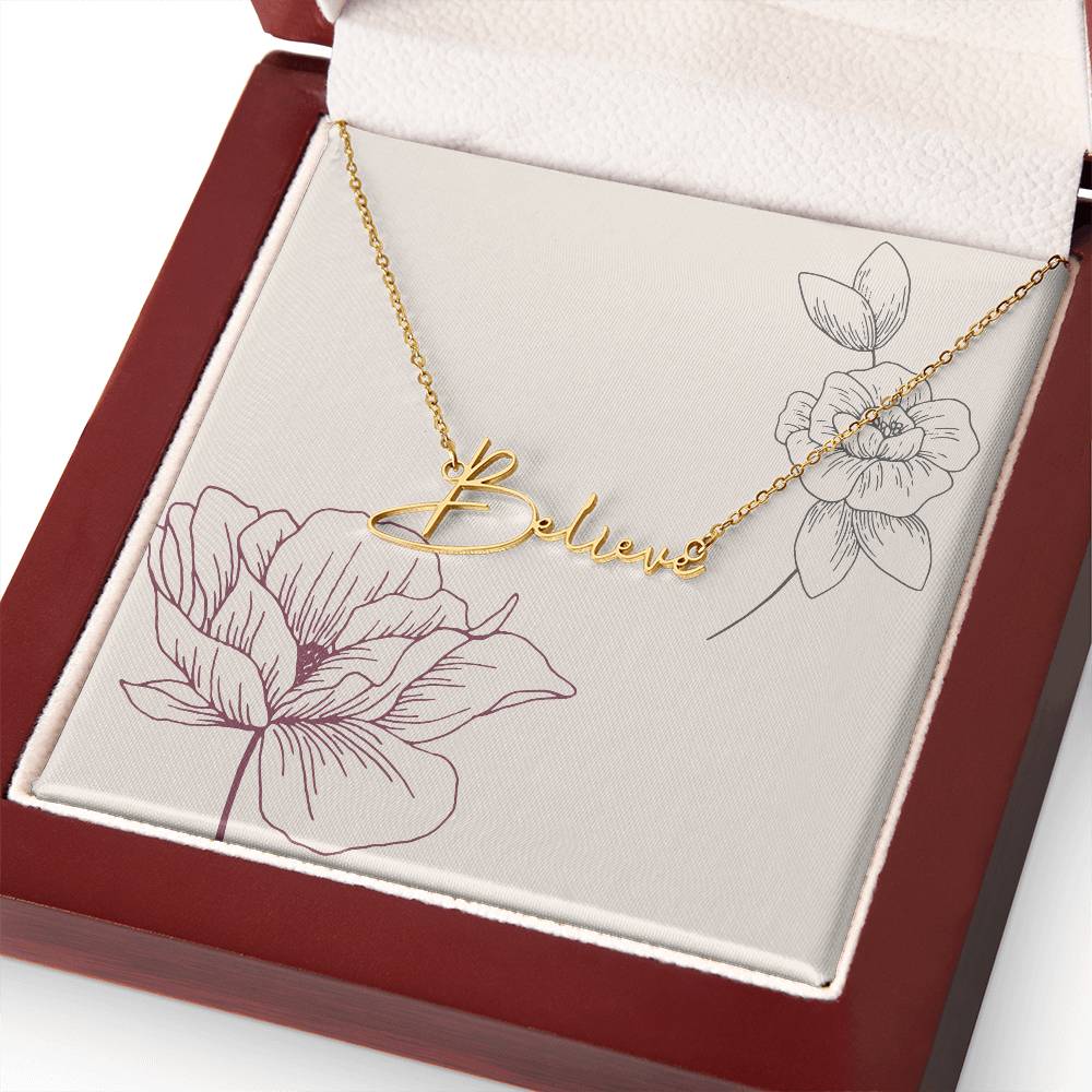 Personalized Name Necklace - Floral