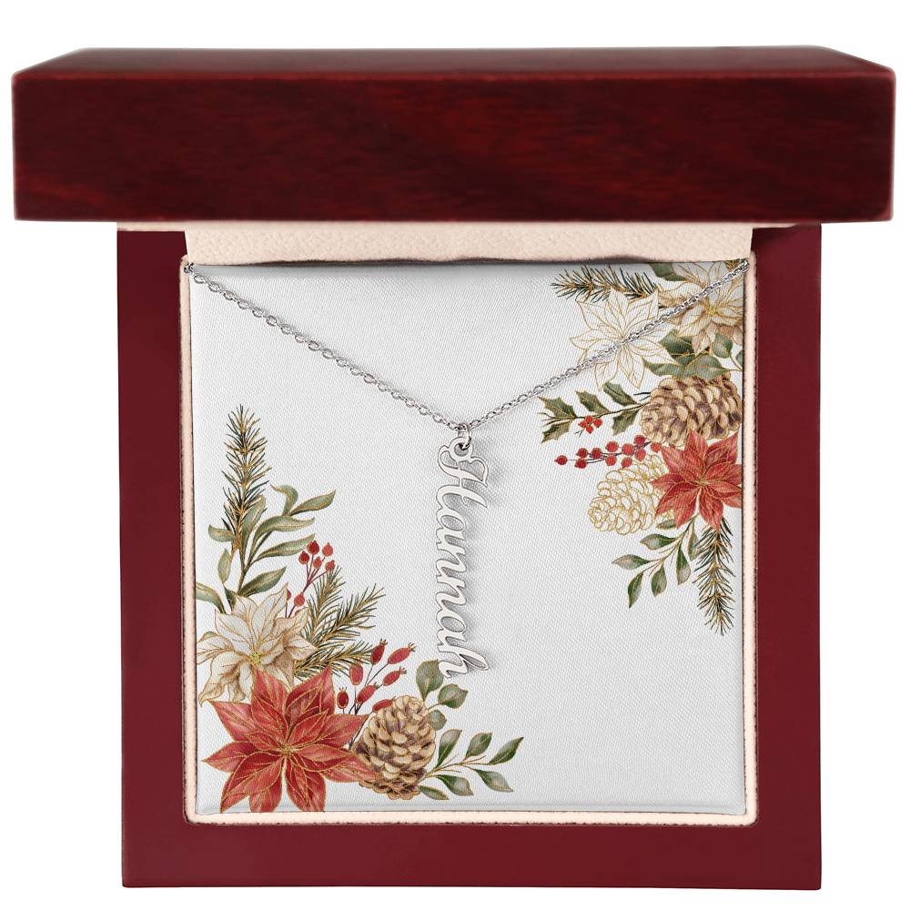 Personalized Name Necklace Poinsettia