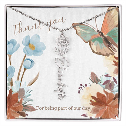 Thank You For Being Part of our Day Personalized Necklace