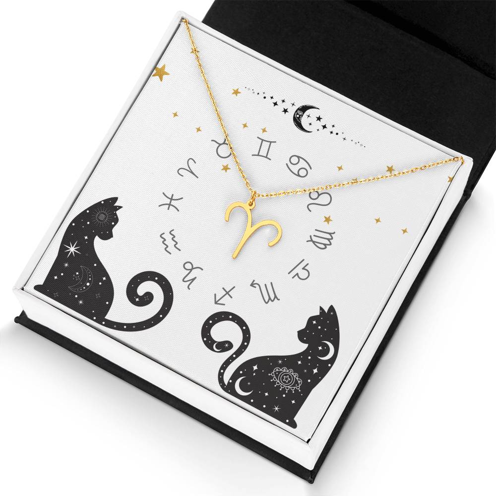 Celestial Cats Zodiac Sign Necklace