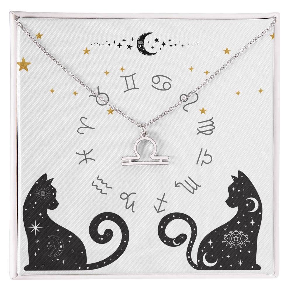 Celestial Cats Zodiac Sign Necklace