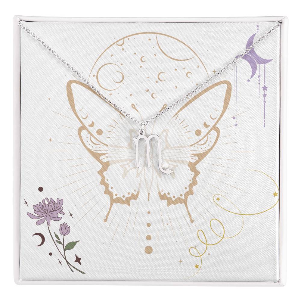 Celestial Butterfly Zodiac Sign Necklace