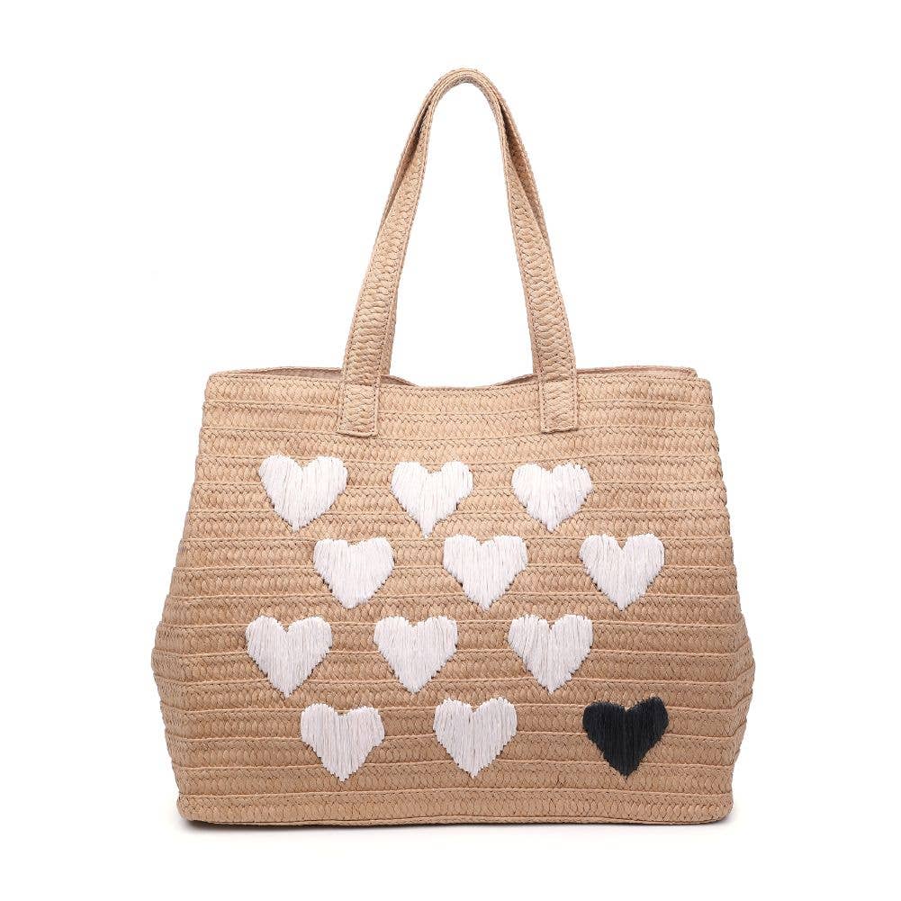 Heart Straw Lined Tote