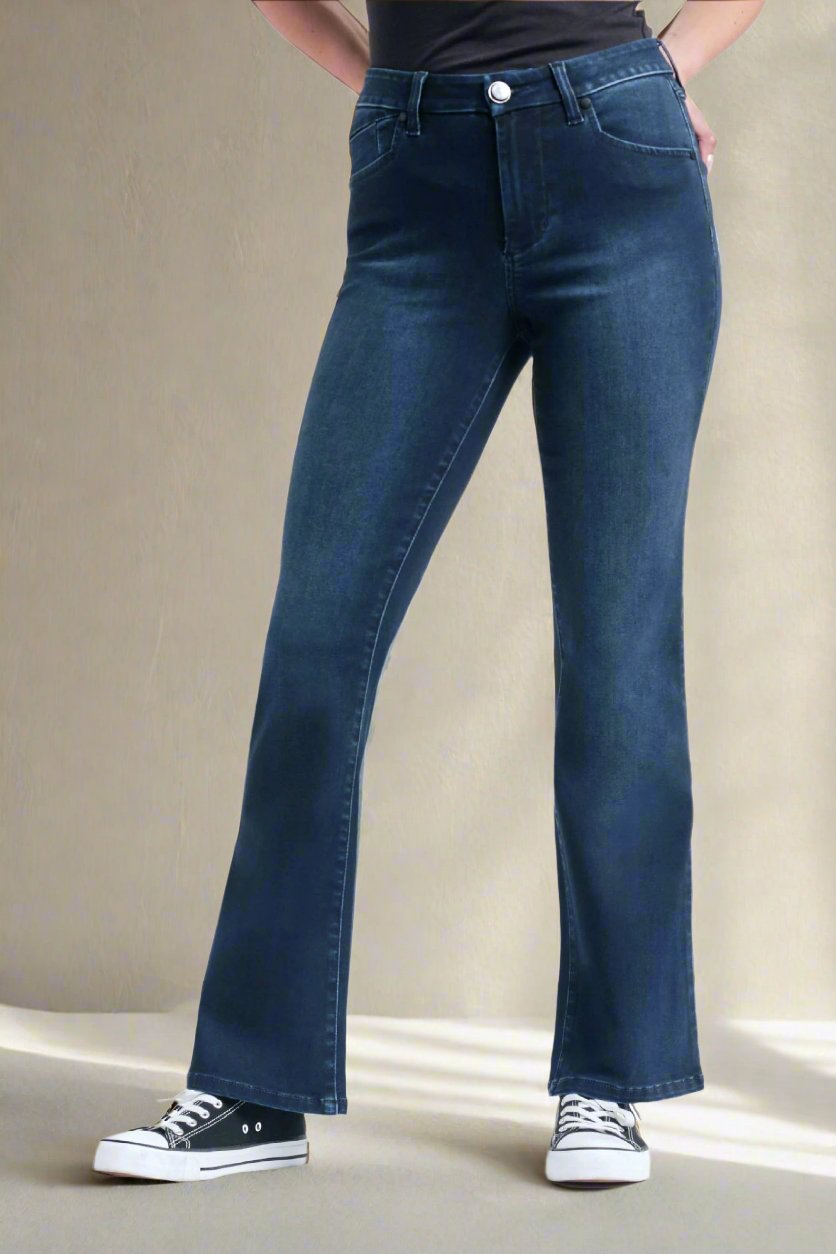 Stretch Bootcut Dark Jeans