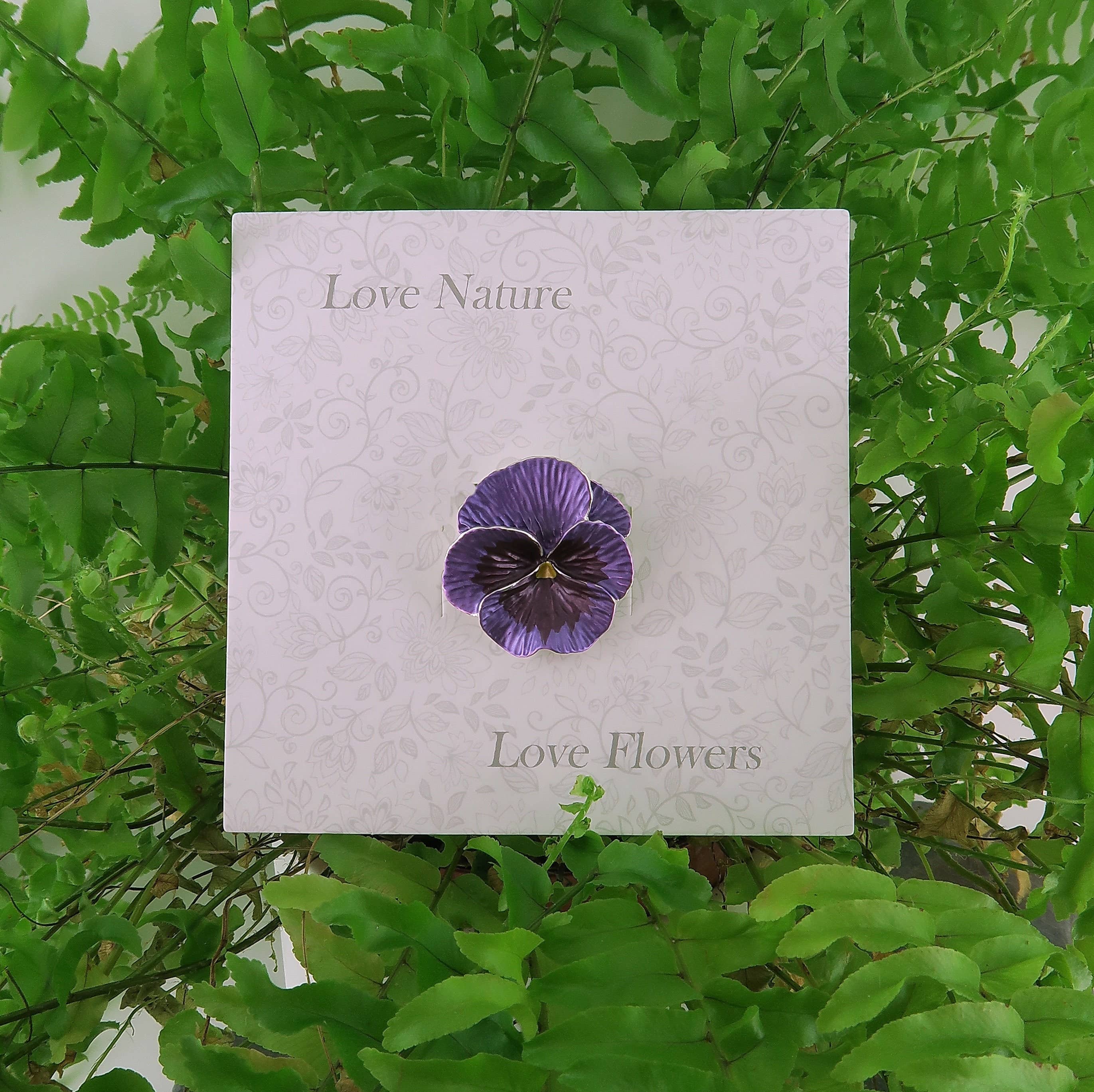 Pansy Purple Flower Brooch
