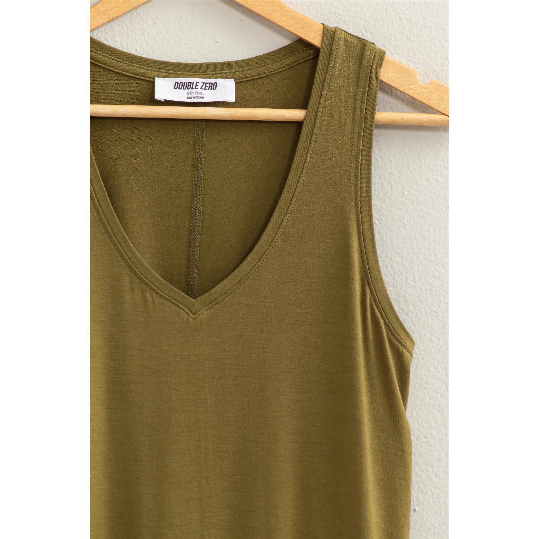 V-Neck Tank Top MOSS